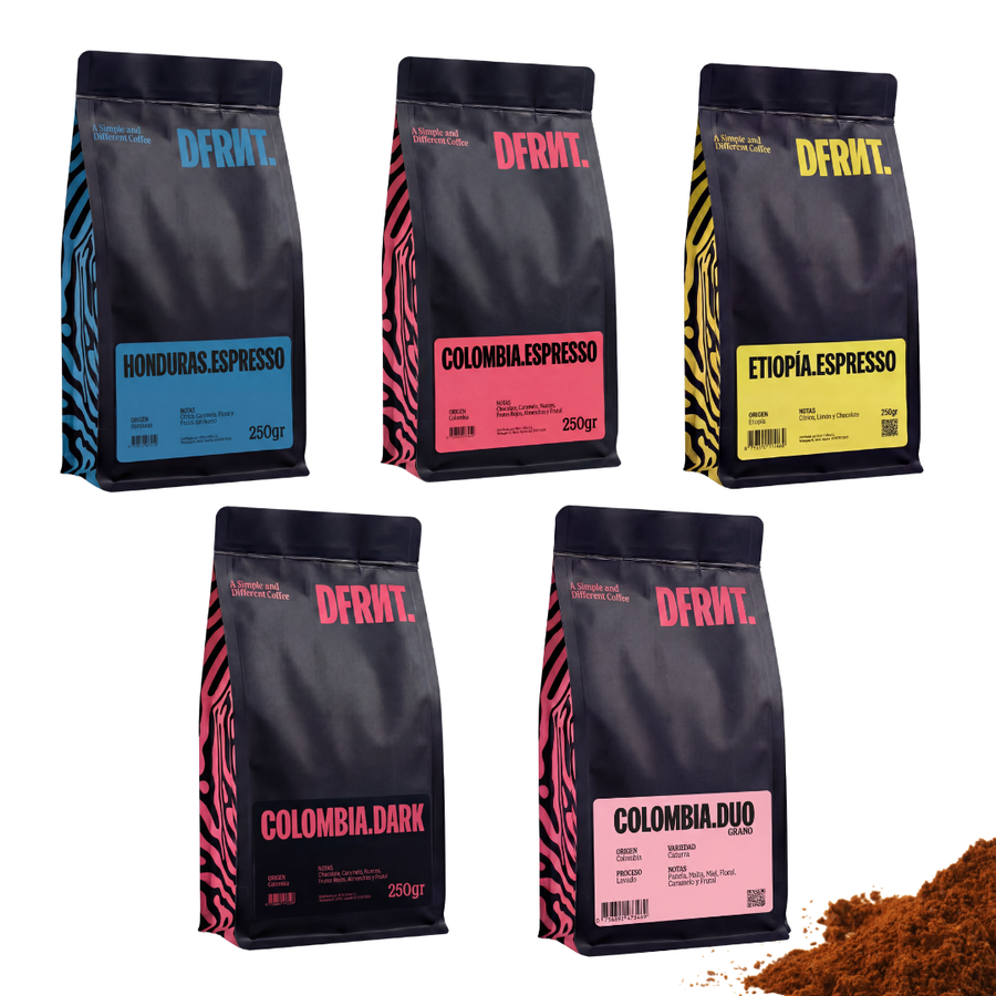 Pack DFRNT.Starter plus | 5x250gr | 5 Variedades