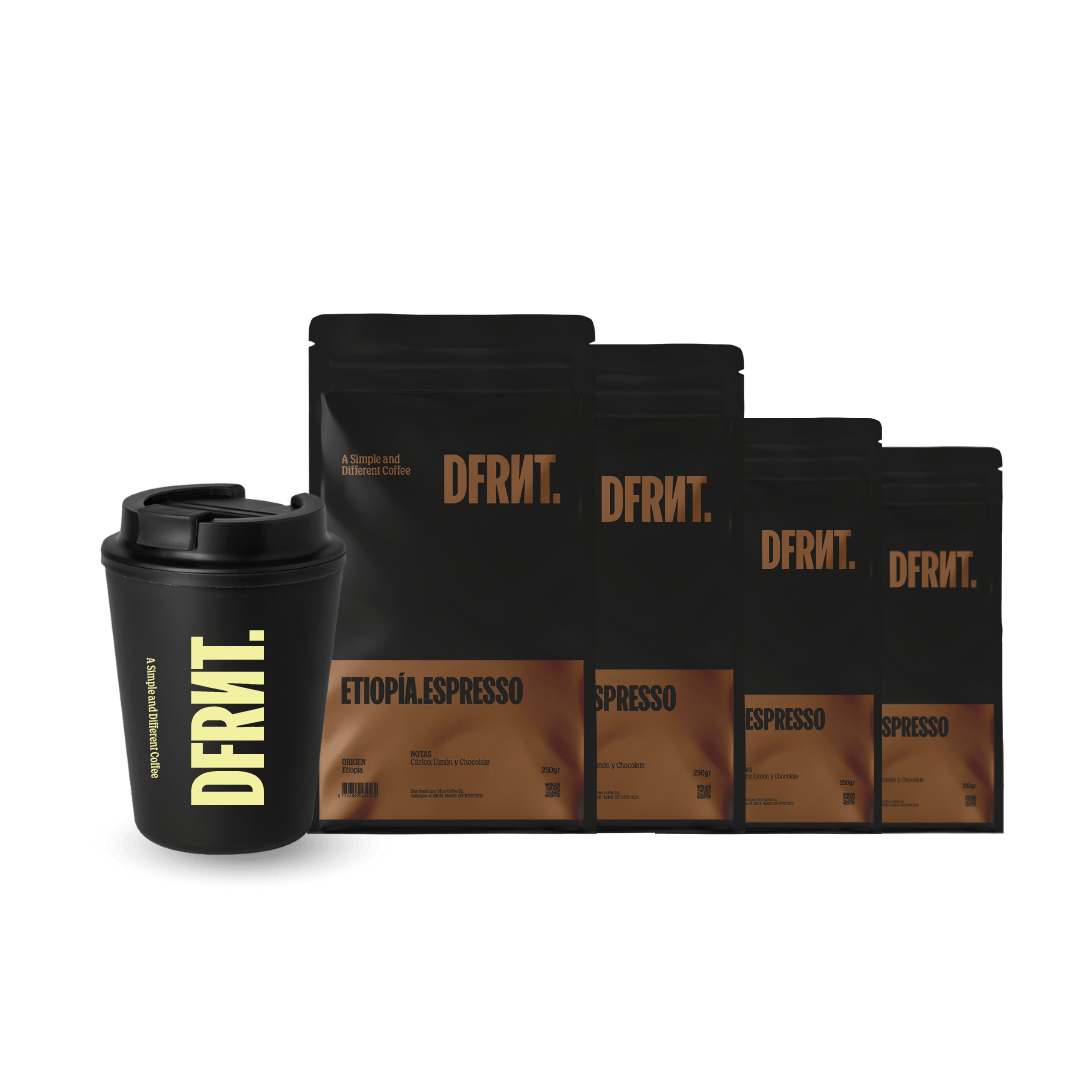 Pack 4 Bolsas Etiopía.Espresso | Café Especialidad en grano + Accesorio DFRNT. - DFRNT.