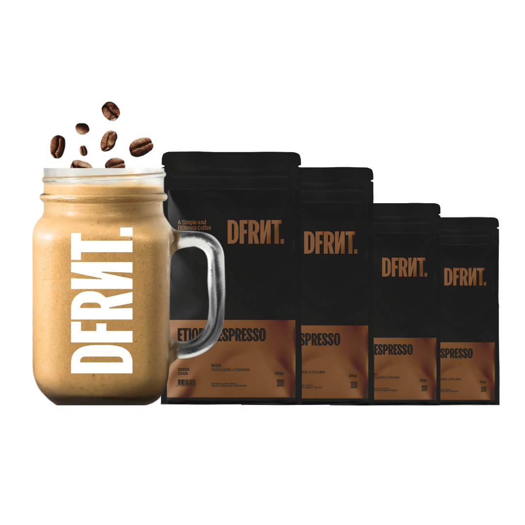Pack 4 Bolsas Etiopía.Espresso | Café Especialidad en grano + Accesorio DFRNT. - DFRNT.