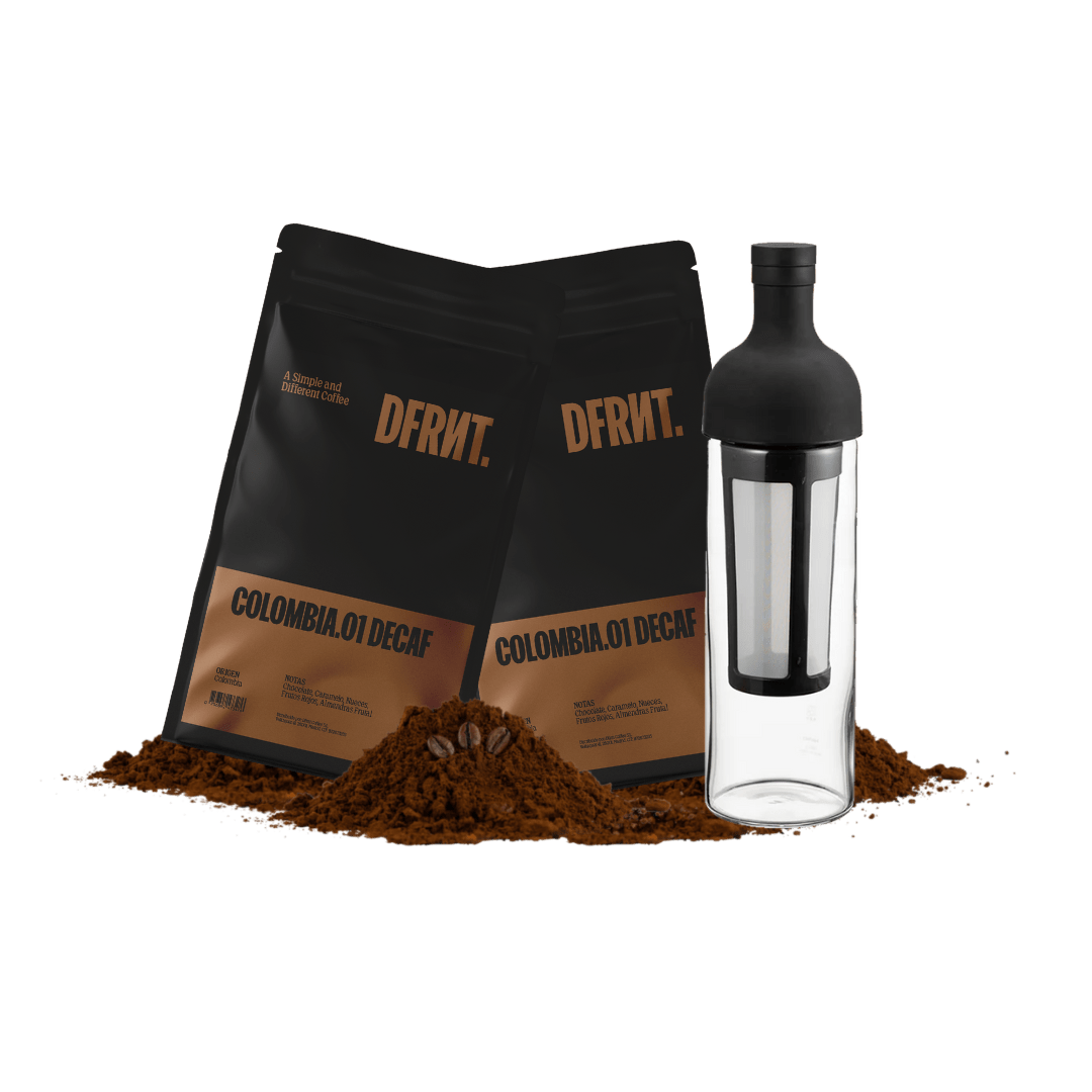 Pack Cold Brew Colombia.01 Decaf 2x250gr + Botella Hario - DFRNT.