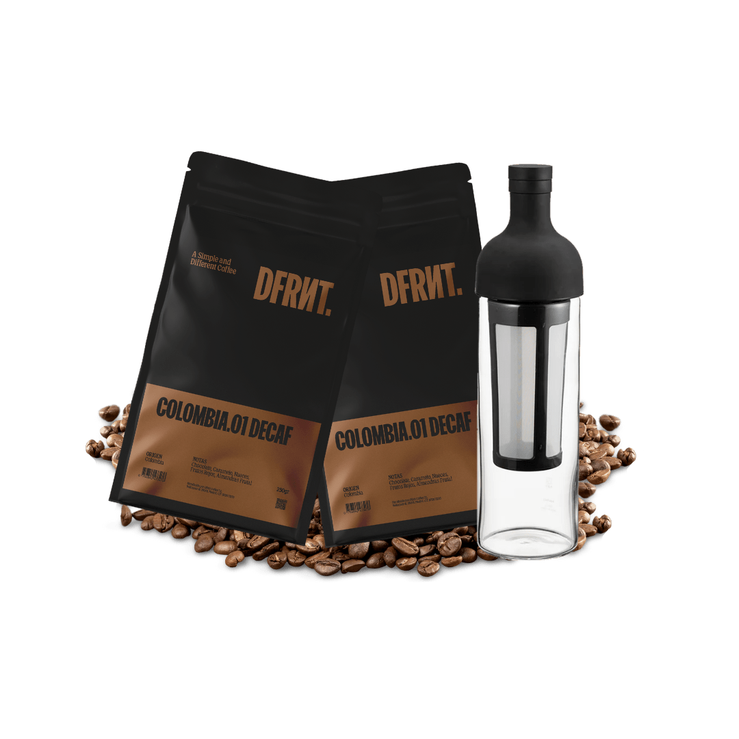 Pack Cold Brew Colombia.01 Decaf 2x250gr + Botella Hario - DFRNT.