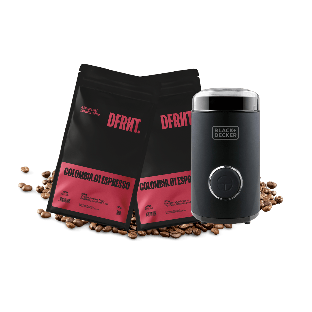 Pack Colombia.01 Espresso Grano 2x250gr + Molinillo café Black+Decker - DFRNT.